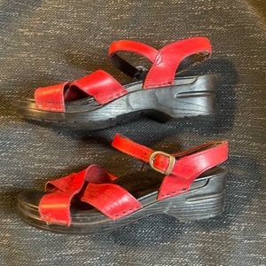 Dansko red leather sandals (Size 39)